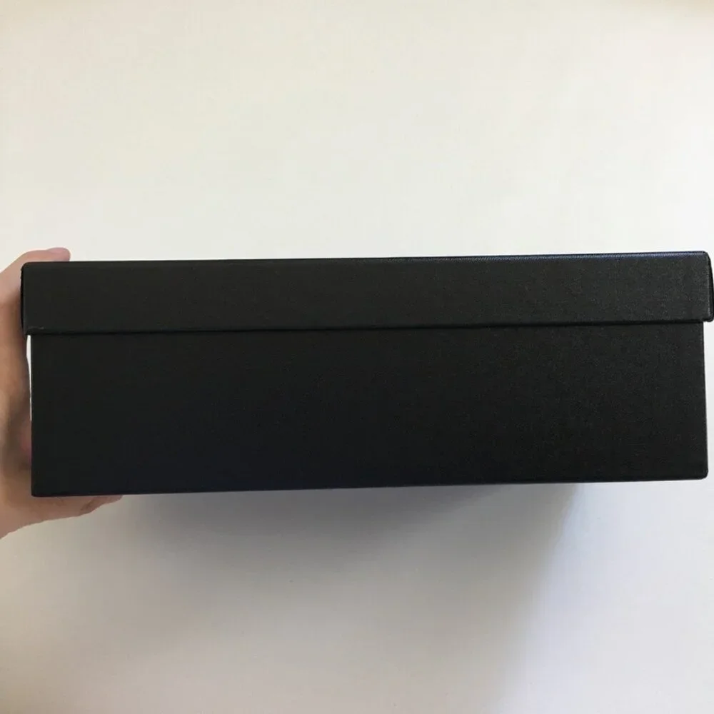 CHANEL Empty Gift Box for Shoes Loafer fits Size 37.5 Black Paper Box with Card